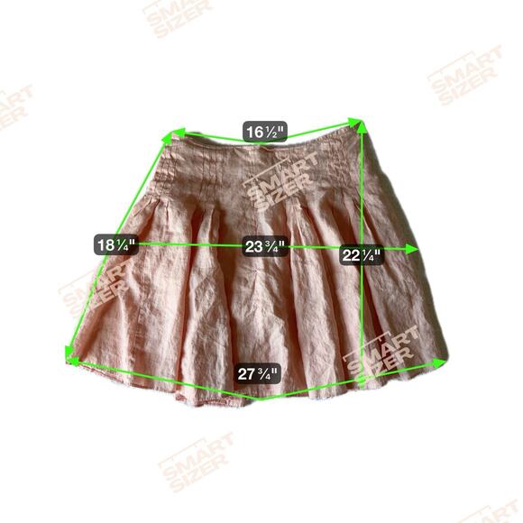 6 for 20 LOFT Pale Peach 100% Linen A-Line Pleated Zip Back Mini Lined Skirt 12 - Picture 7 of 7